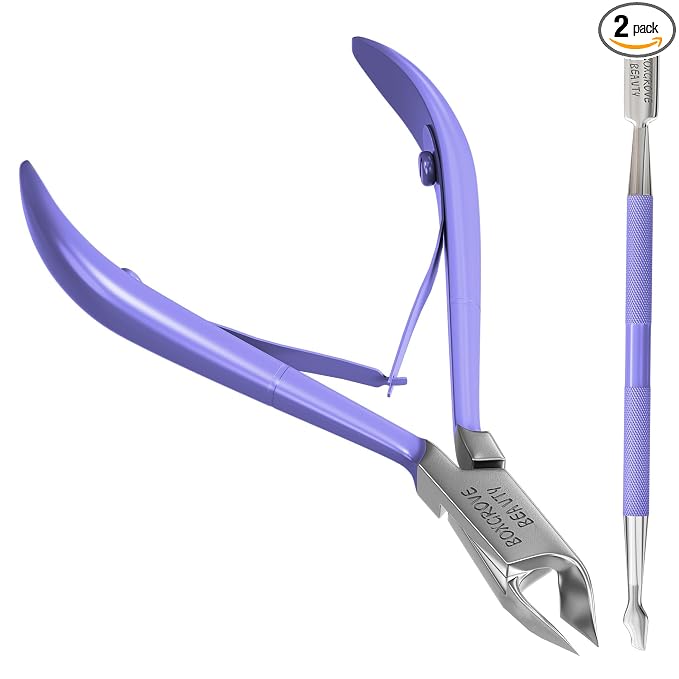 Professional Cuticle Cutter & Pusher Trimmer Manicure Tools by BOXGROVEBEAUTY