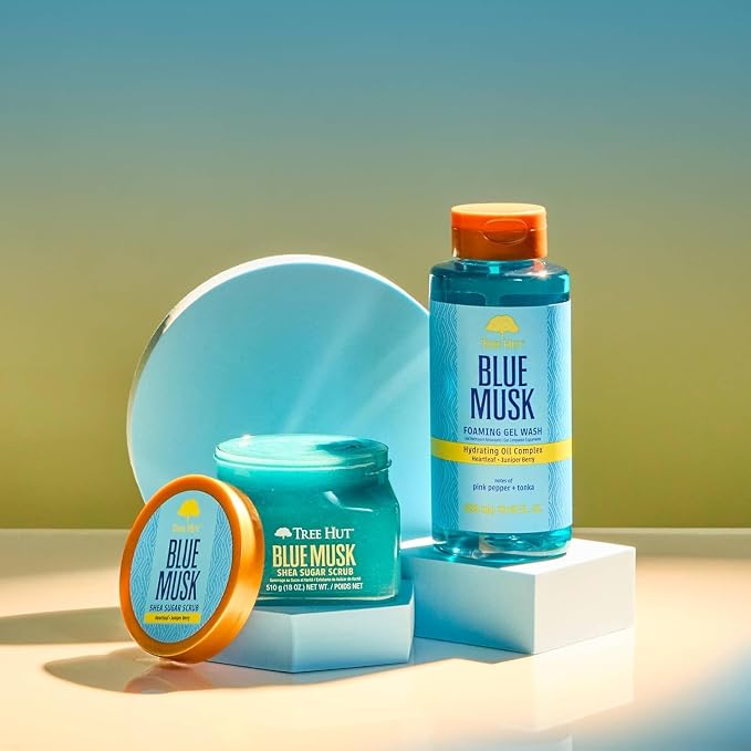 Tree Hut Blue Musk Shea Sugar Scrub, Exfoliating, Hydrating & Moisturizing Body - Image 8