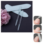 2 Pcs Transparent White Glass Cuticle Pusher Tool - Image 5