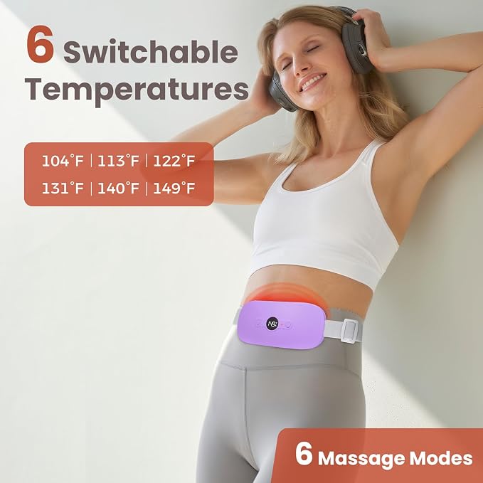 NOWWISH Heating Pad for Period Cramps Pain Relief, Portable Electric Cordless - Image 4