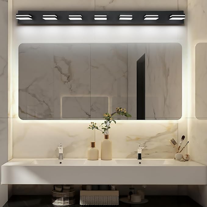 SineRise LED Modern Bathroom Vanity Light Fixtures, Matte Black Modern Acrylic - Image 7