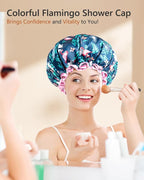 mikimini Flamingo Medium Shower Caps Pack of 2, Shower Cap - Image 5