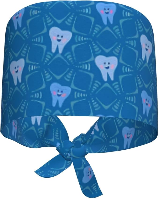Working Cap Scrub Caps with Sweatband Adjustable Tie Back Hat Nurse Surgical - Image 7