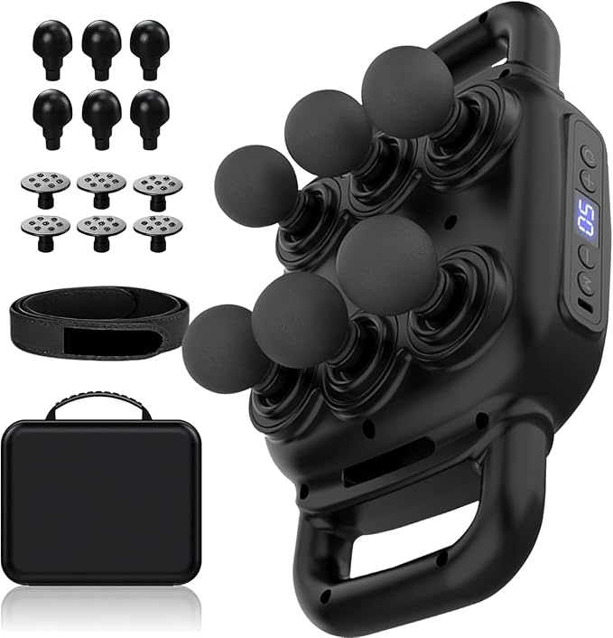 UFFAE Six Head Massage Gun, 50 Intensity Levels & 9 Massage Modes, Equipped by UFFAE