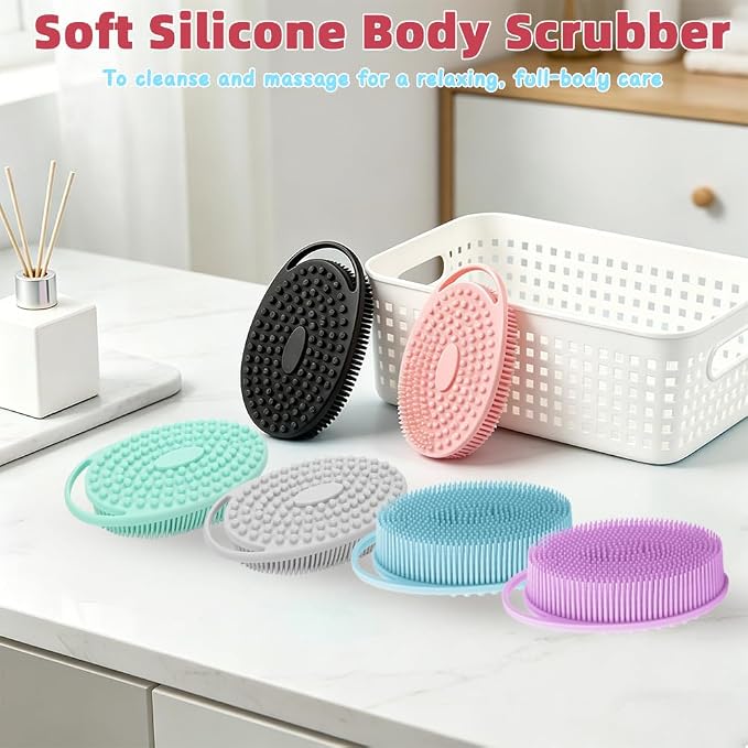 Silicone Body Scrubber 3 Pack Silicone Loofah Exfoliating Body Scrubber Soft - Image 6