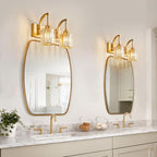 Bathroom Crystal Vanity Lights 2-Light Gold Wall Lamp Modern Crystal Bathroom - Image 6