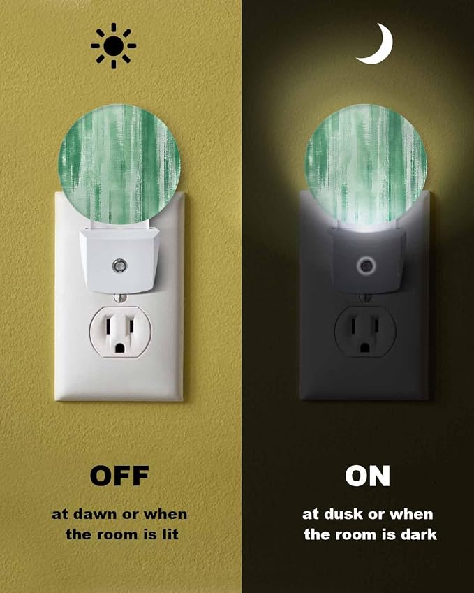 Night Lights Auto Sensor Green Abstract Graffiti Night Light Art Painting Round - Image 6