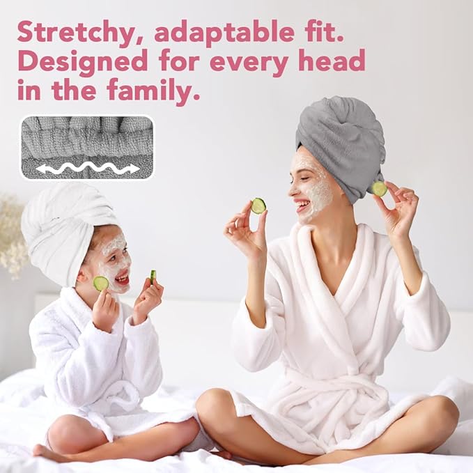 AIDEA Microfiber Hair Towel, Open Wide-End Hair Towels, Super Absorbent Hair - Image 3