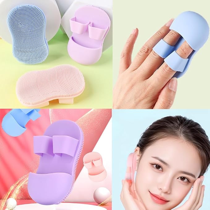 6 Pack Face Scrubber Mini Facial Brush Silicone Wash Exfoliator Finger Glove - Image 6