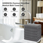 HOMEXCEL 6 Pack Bath Towel Set, Microfiber Ultra Soft Highly Absorbent Bath - Image 4