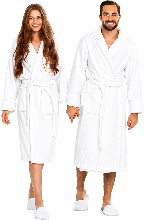 BIOLINEN 100% Cotton Terry Shawl Collar Bathrobe by BIOLINEN