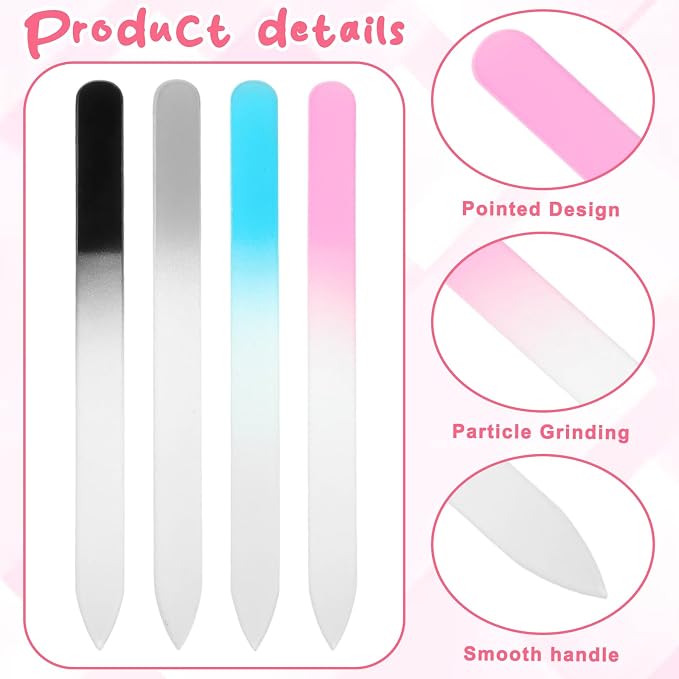 4 Pack Glass Nail File Set - Image 3