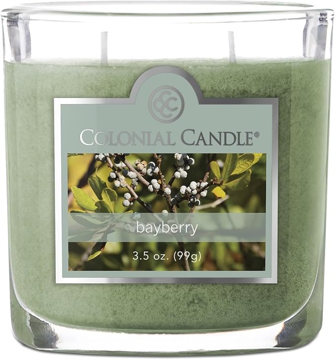 Colonial Candle Bayberry Scented Jar Candle, 2 Wick, 3.5 oz, Mottled Wax Candle by ColonialCandle