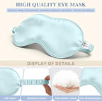 Silk Sleep Mask, Eye Mask for Sleep Women Men, Mulberry Sleeping Mask - Image 4