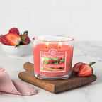 Colonial Candle Fresh Strawberry Rhubarb Scented Jar Candle, 2 Wick, 3.5 oz - Image 3