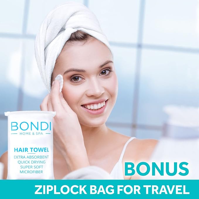 Bondi SPA Microfiber Hair Towel – Dries Hair 50% Faster – Anti-Frizz Towel - Image 5