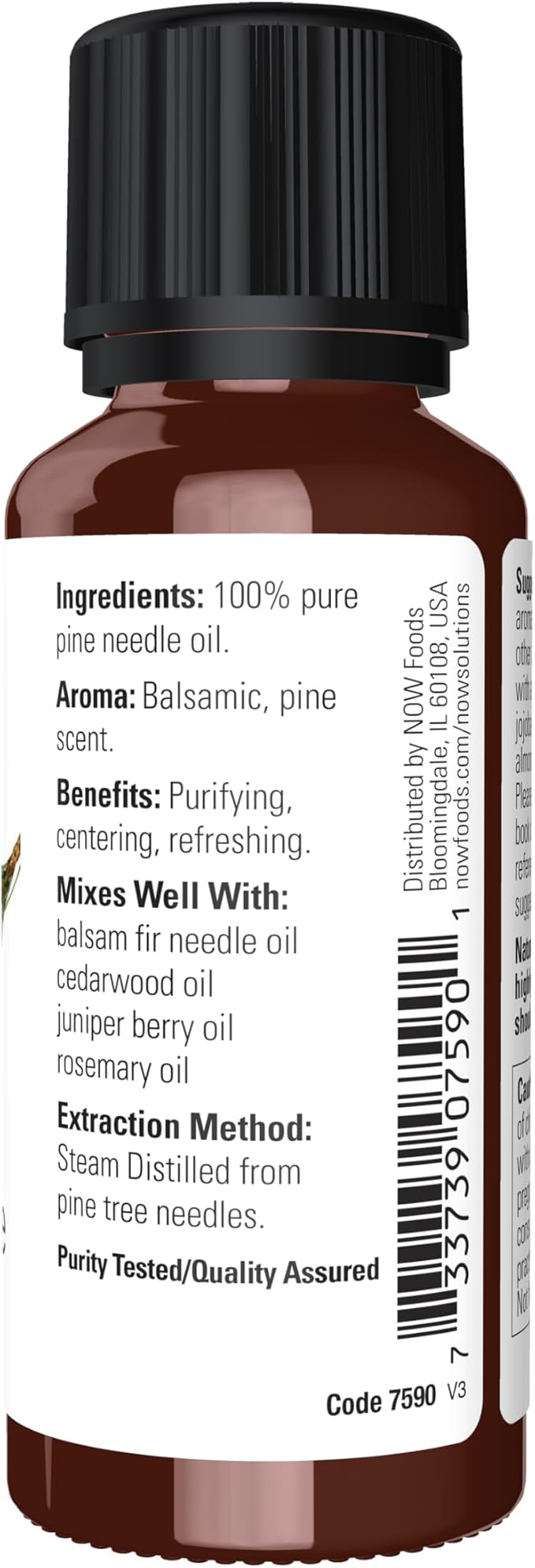 NOW Essential Oils, Pine Needle Oil, Purifying Aromatherapy Scent, Steam - Image 2