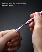 FERYES Cuticle Pusher with Fork, 2-in-1 Cuticle Trimmer Nail Care Tool - Image 5