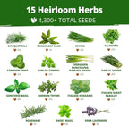 HOME GROWN Herb Seeds for Planting 15-Pack Massive Seed Count 4, 300+ Seeds - Image 3