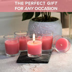 Simply Soson Scented Votive Candles, Bulk Set of 24 Pink Rose Small Candles Bulk - Image 5