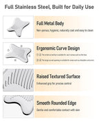 Non-Slip Grip Stainless Steel Gua Sha Facial Tools, 2026 Updated X-shaped - Image 6