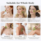 Jade Roller and Gua Sha Set, Natural Jade Stone Facial Massage Tools - Image 3