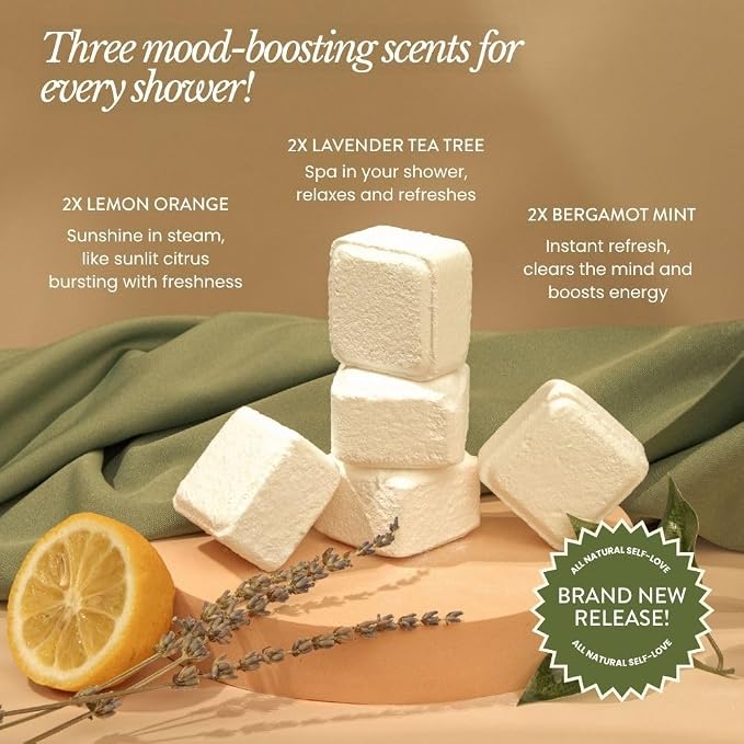 Bare Botanics Shower Steamers 6 XL Cubes w/ Tray - Image 2