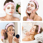 Spa Headbands for Washing Face Wristband Set Sponge Makeup Skincare Headband - Image 3