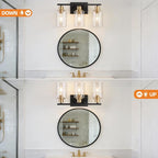 Bathroom Light Fixture Black Gold Vanity Lights Over Mirror, 3 Light Wall - Image 4