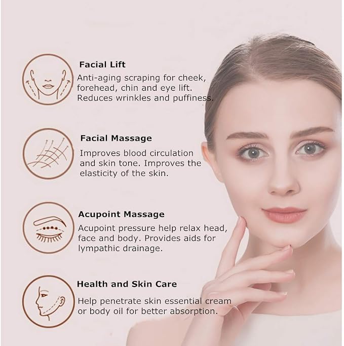 Rose Quartz Gua Sha Comb Massage Tool - Image 4