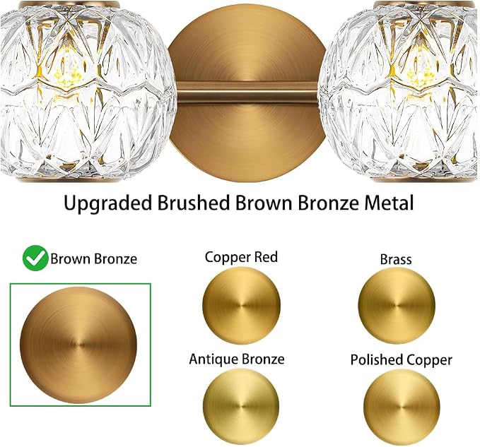 Brushed Antique Brass Bathroom Vanity Light Fixture Vintage Style - Image 4