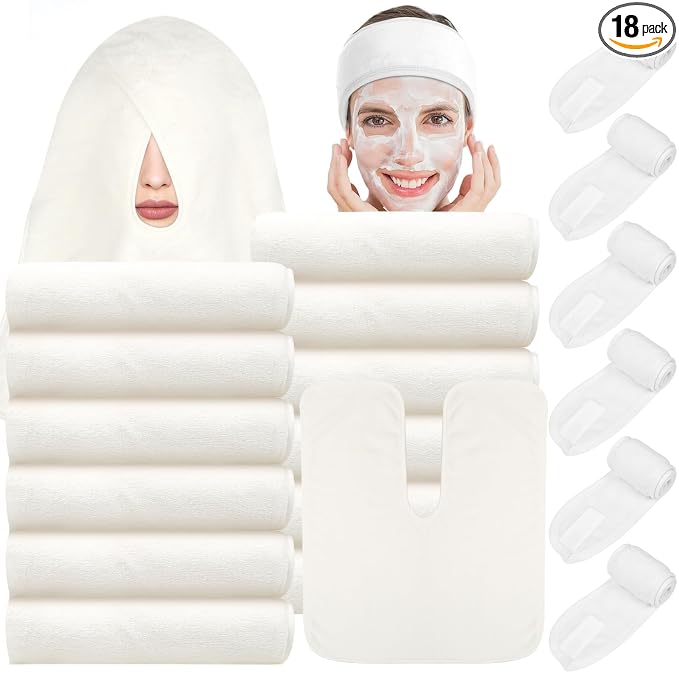 18PCS U-Shaped Microfiber Facial Towels by Unknown