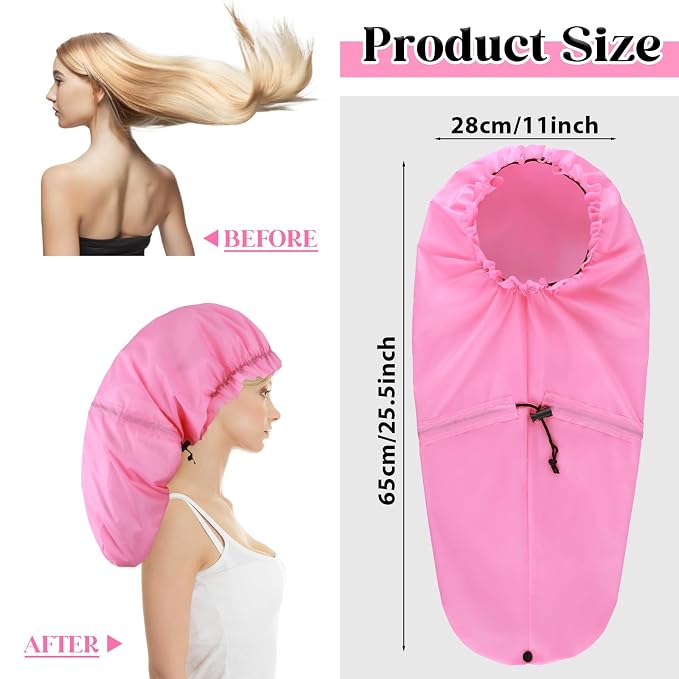 2 Pcs Large Shower Cap for Braids, Extra Long Shower Cap for Women Long Hair & - Image 2