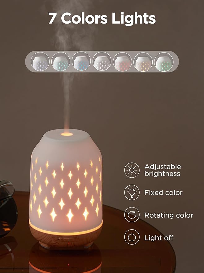 InnoGear Aromatherapy Diffuser, 150ml Ceramic Diffuser Mother's Gift Ultrasonic - Image 6