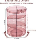 Rotating Makeup Organizer, DIY 8 Adjustable Layers 360 Spinning Skincare - Image 2