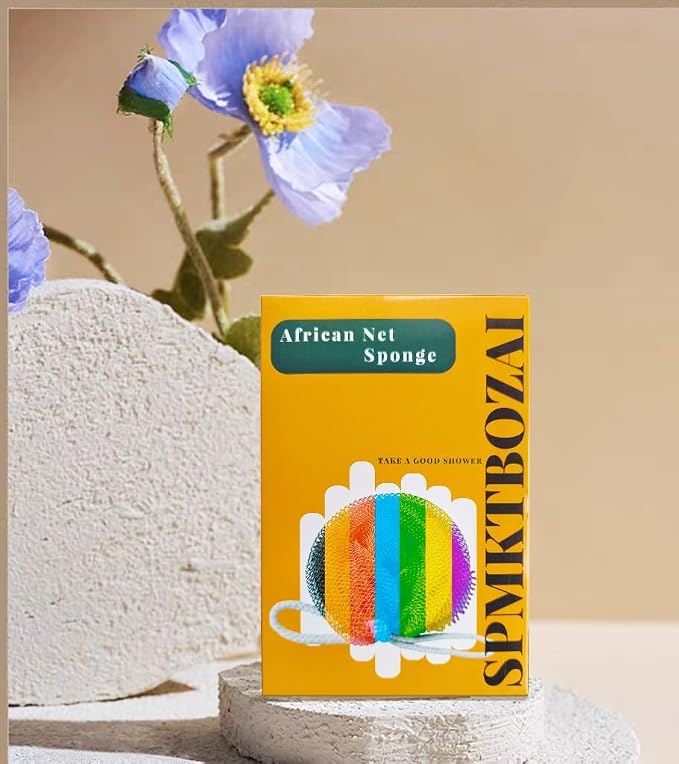 SPMKTBOZAI African Net Sponge Authentic, Exfoliating Body Scrubber Bath Sponge - Image 6