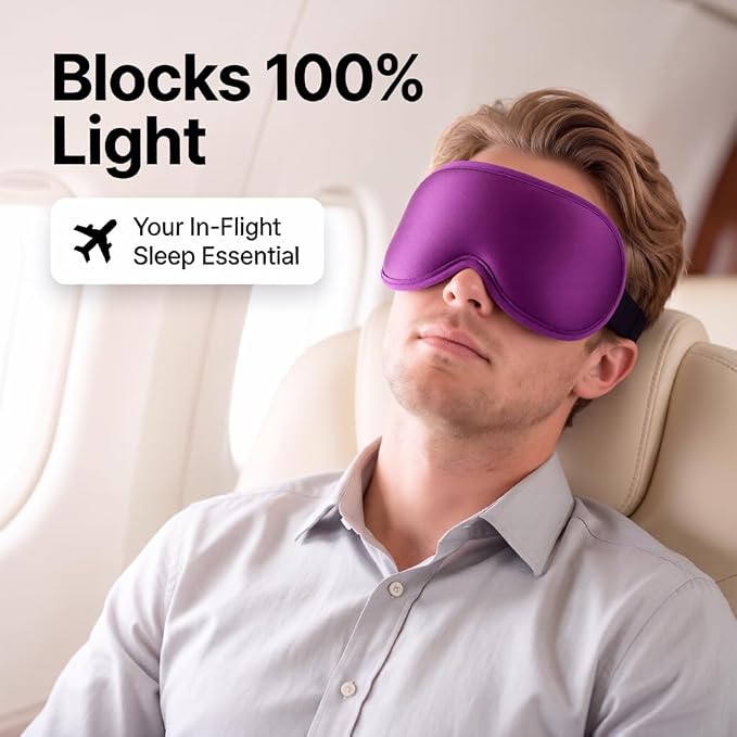 Weighted Cooling Sleep Mask, 6oz 3D Blackout Eye Mask - Image 5
