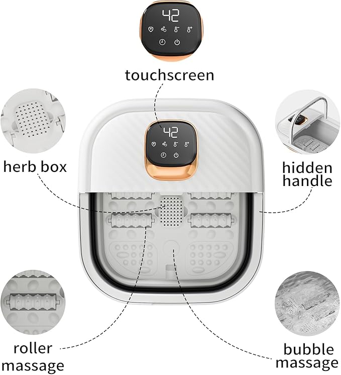 Collapsible Foot Spa with Heat, Foldable Foot Bath Massager with Temperature - Image 2