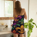 Colorful Mardi Gras Fleur De Lis Beach Towel Oversized Quick Dry Beach Blanket - Image 6