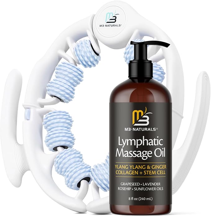 Lymphatic Massage Oil & Roller Kit by M3Naturals