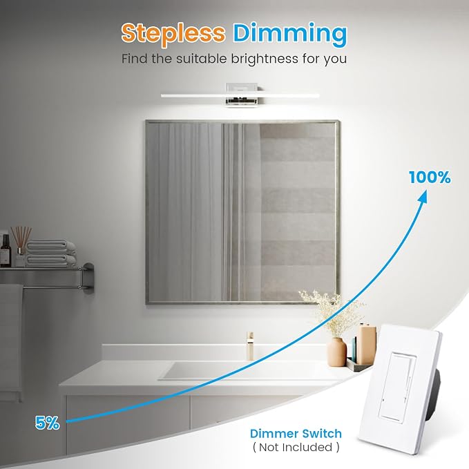 VOLISUN Modern Bathroom Vanity Light 31.5 inch, 18W Dimmable 5CCT Led Bathroom - Image 4