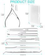 7pc Ingrown Toenail Remover Pedicure Tools Kit, Nail Clippers, File and Lifters - Image 2