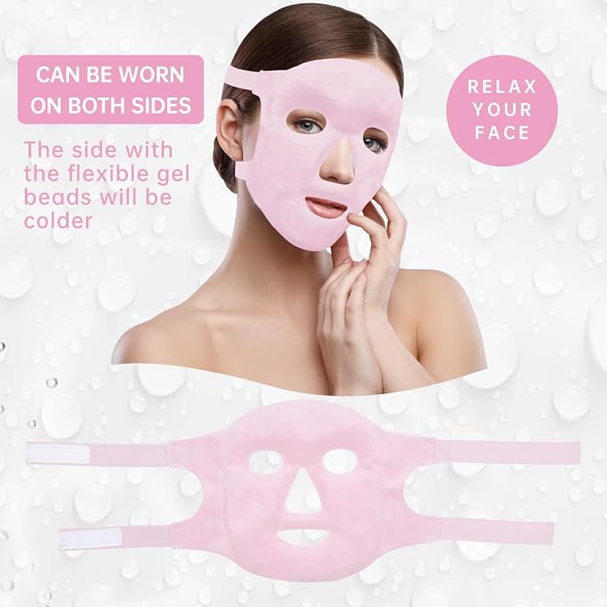 ZNÖCUETÖD Face Ice Mask Facial Ice Packs Gel Hot Cold Compress - Image 7