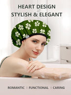 Years calm Shower Caps for Women Reusable Waterproof, Double Layer Waterproof - Image 5