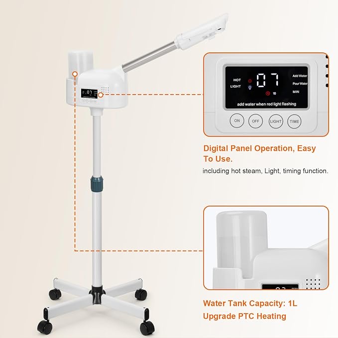 Professional Facial Steamer, Face Steamer Upgrade PTC Heating, Esthetician - Image 2