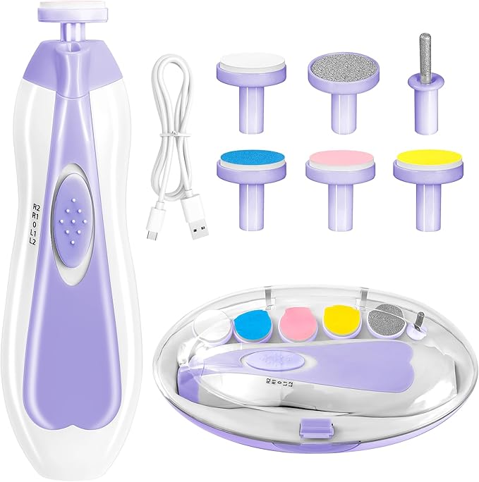 Qunlions life Baby Nail Trimmer Electric, 6 in 1 Rechargeable Baby Nail by Qunlionslife