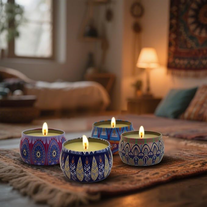 Scented Candles Gift Set for Home 4 Pack Large 4.4 Oz Soy Wax Candles, - Image 7