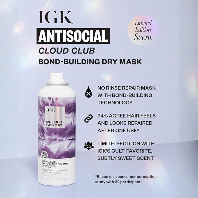 IGK Antisocial Cloud Club Dry Hair Mask | Limited-Edition Scent | Leave-In Dry - Image 2