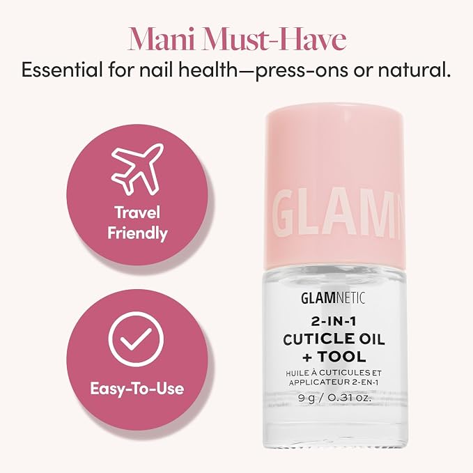 Glamnetic 2-in-1 Cuticle Oil | Nourishing Cuticle Serum & Cuticle Pusher - Image 4