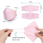 Borje KN95 Face Masks for Adults 50 Pack, 5-Ply Pink Disposable Face Mask - Image 5